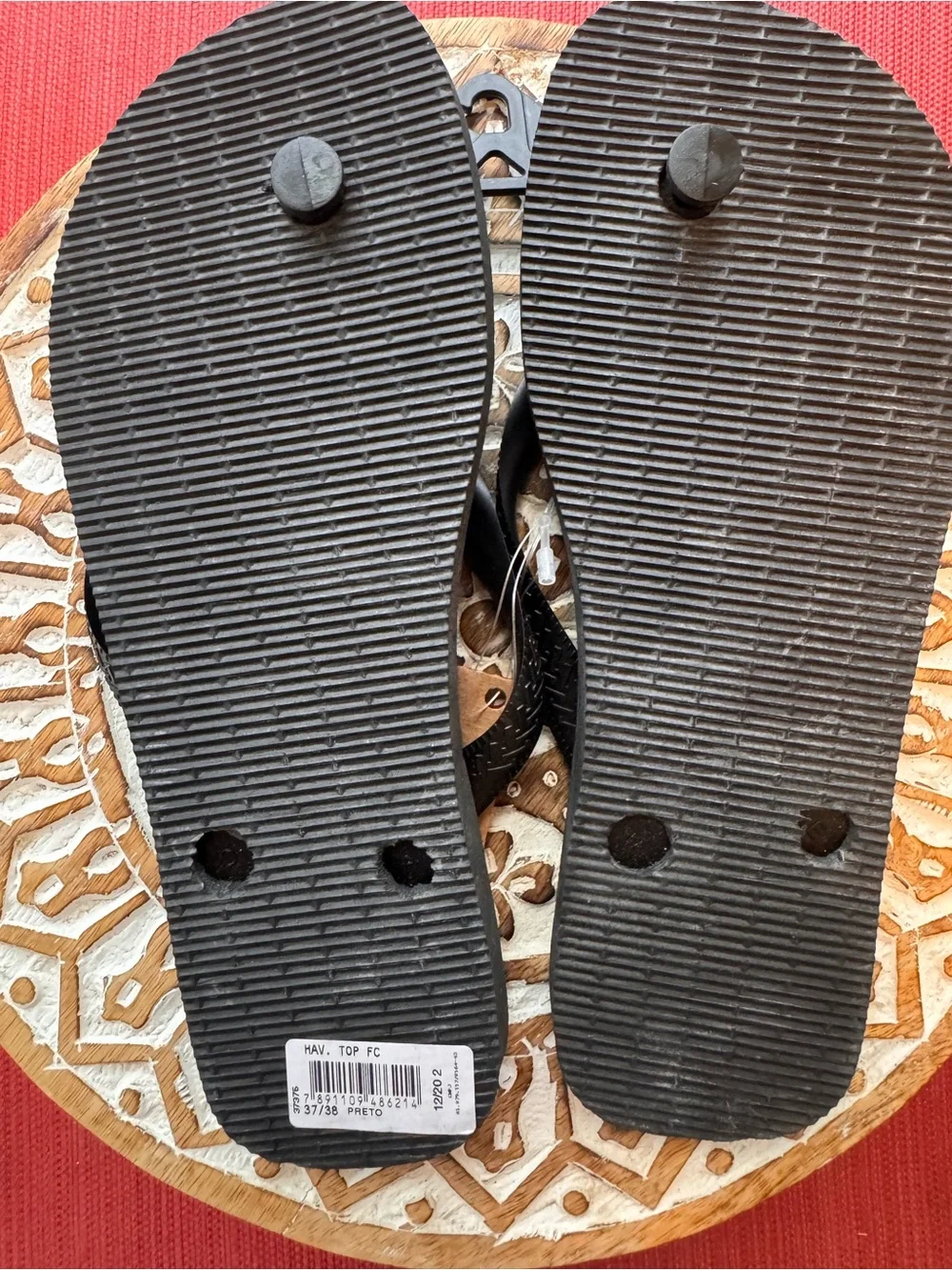 Havaianas Slim Black Flip Flops Womens 7/8 New With Tags